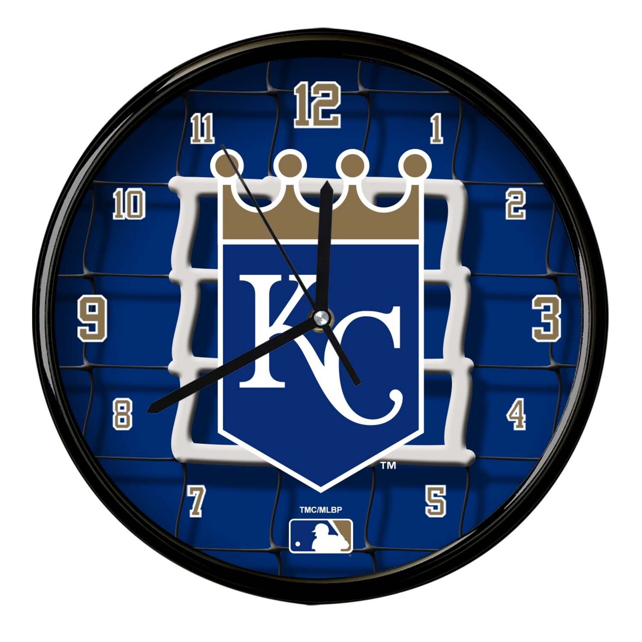 The Memory Company 11.5" Navy Blue and White MLB Kansas City Royals Net Wall Clock